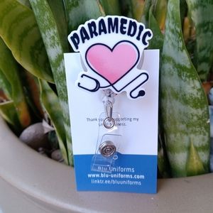 Paramedic badge reel holder
